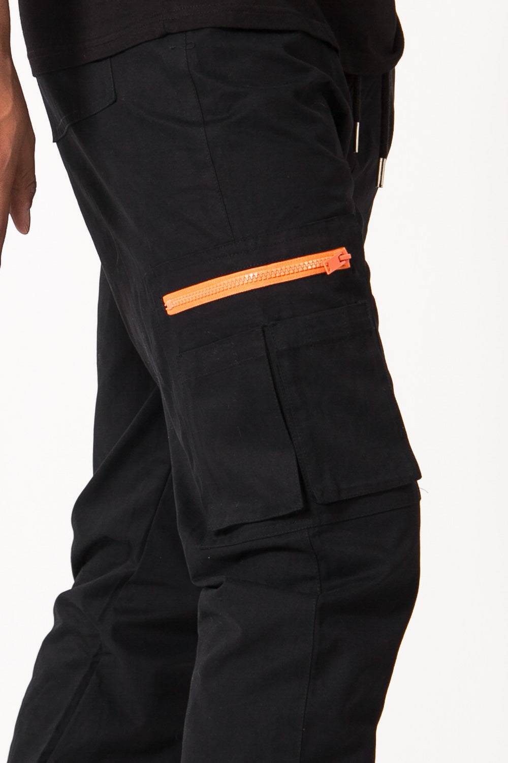 Sixth June - Pantalon cargo empiècement orange Noir