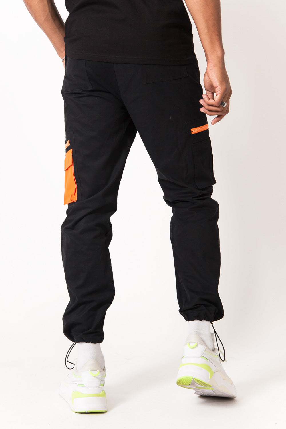 Sixth June - Pantalon cargo empiècement orange Noir