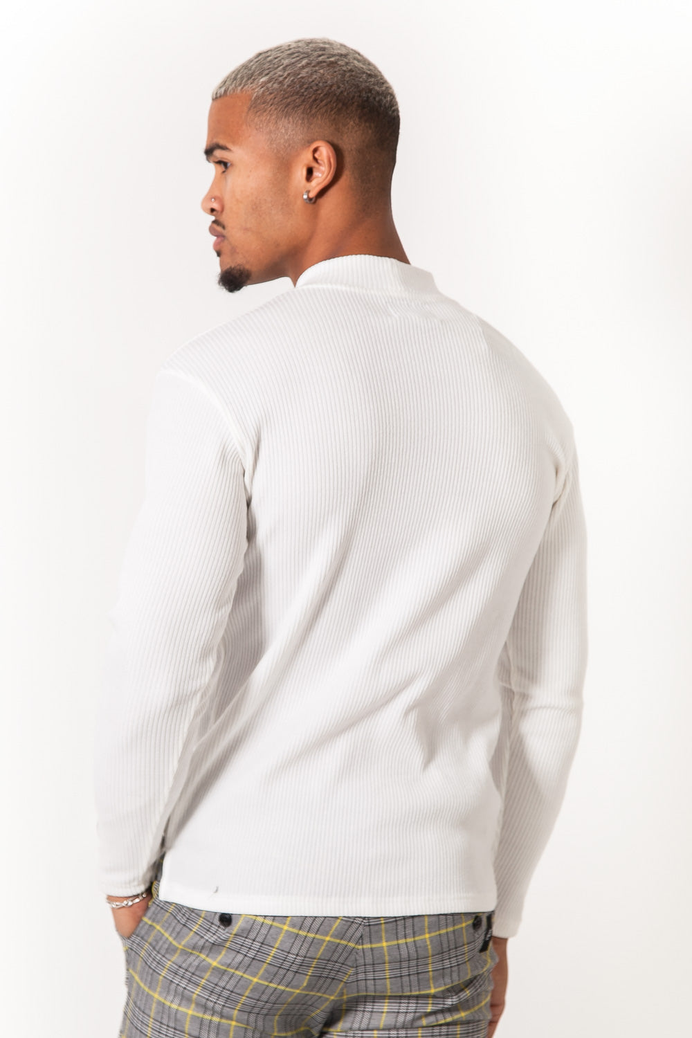 Sixth June - T-shirt col montant côtelé blanc