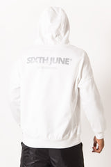 Sixth June - Sweat capuche poche réfléchissant blanc