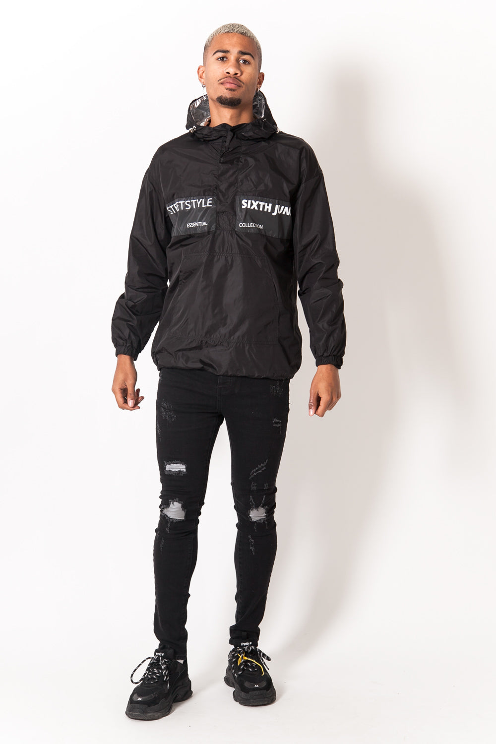 Sixth June - Coupe vent réfléchissant capuche aluminium noir