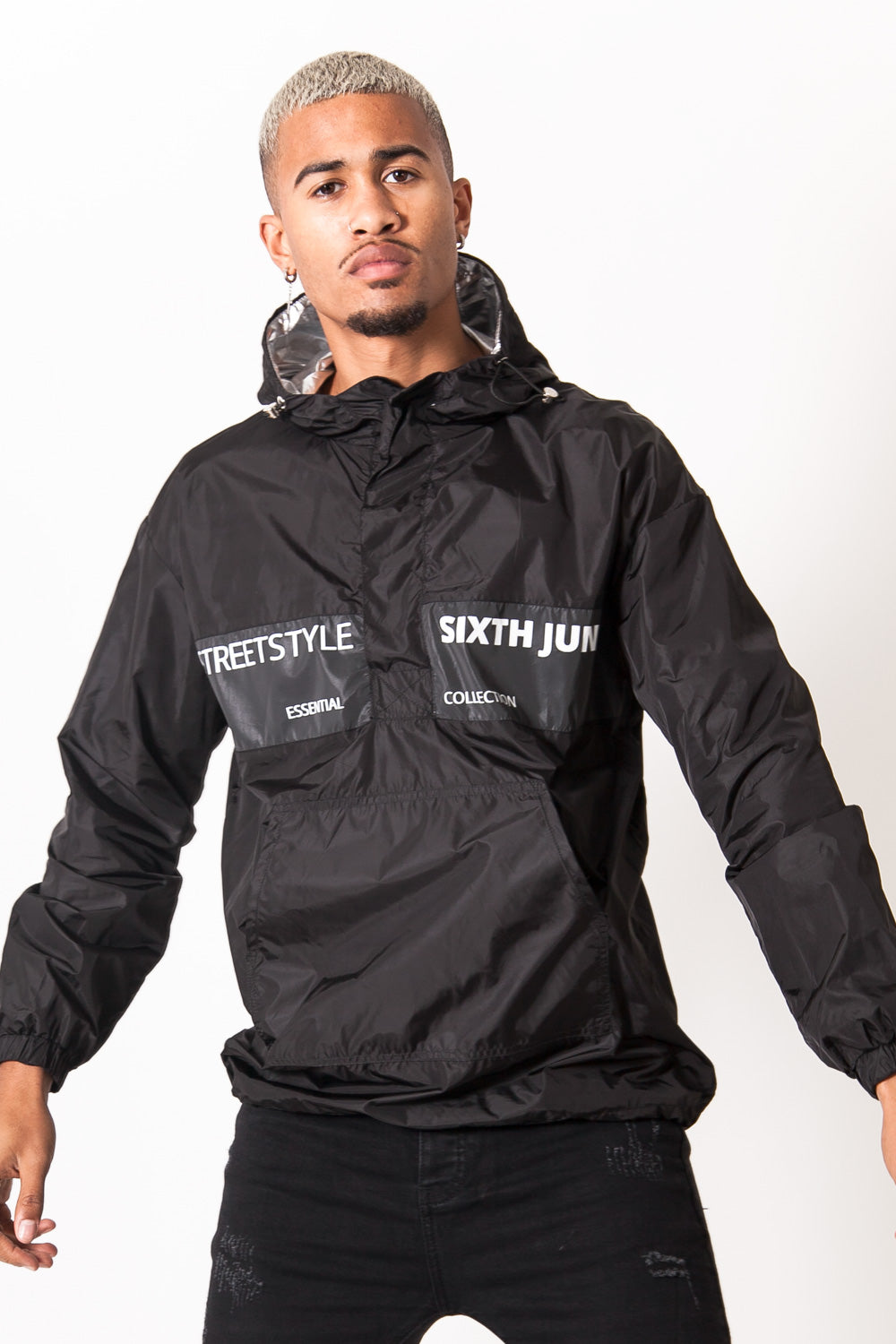 Sixth June - Coupe vent réfléchissant capuche aluminium noir