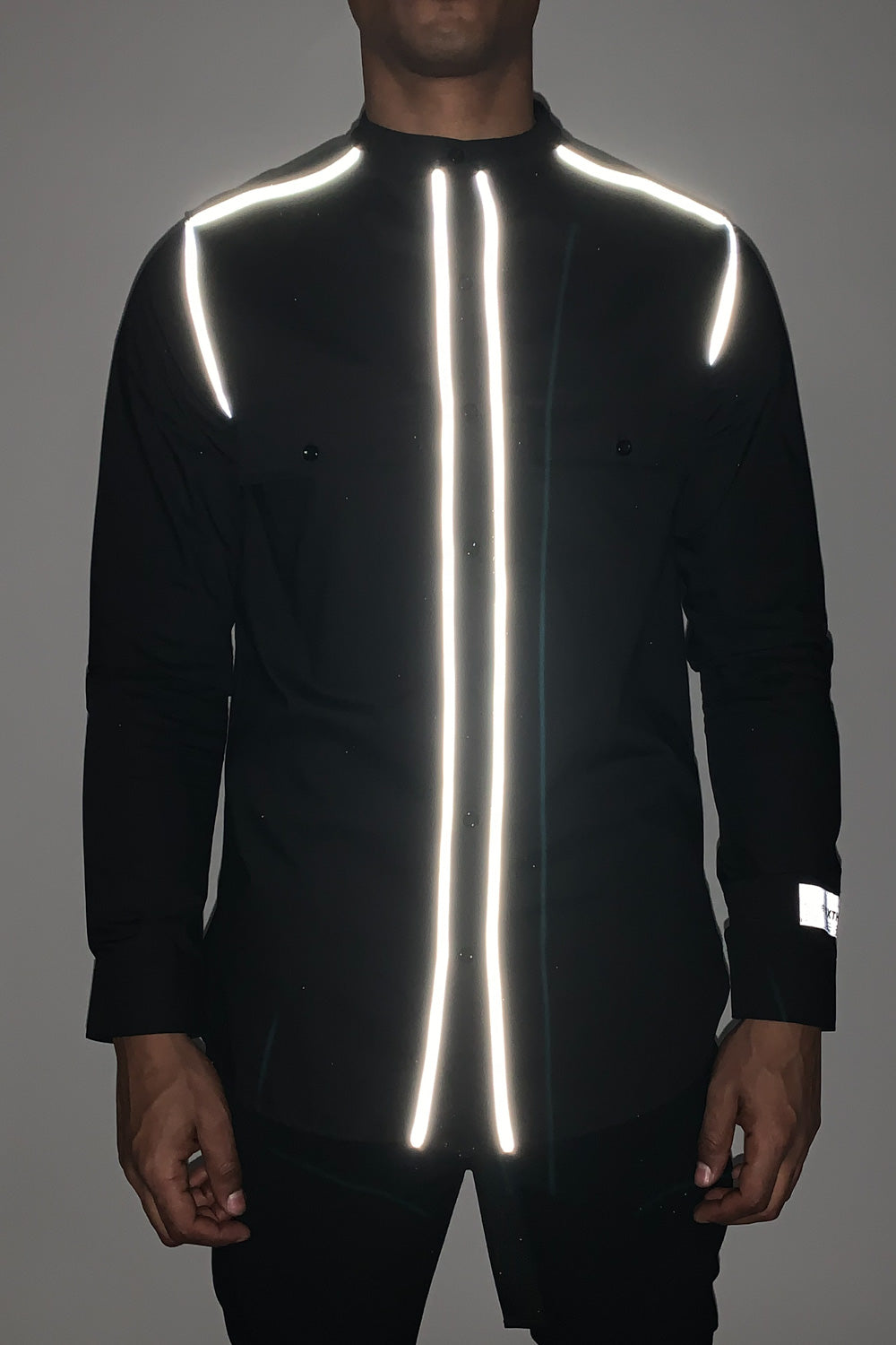 Sixth June - Chemise liseré réfléchissant noir