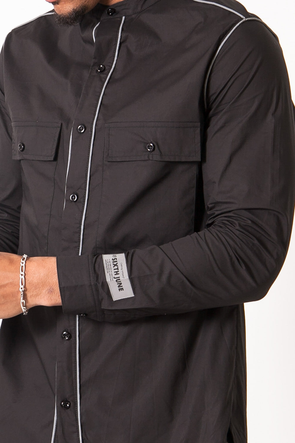 Sixth June - Chemise liseré réfléchissant noir