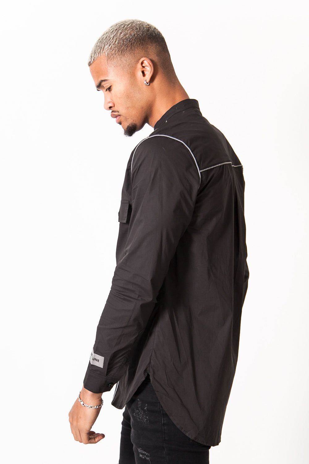 Sixth June - Chemise liseré réfléchissant noir