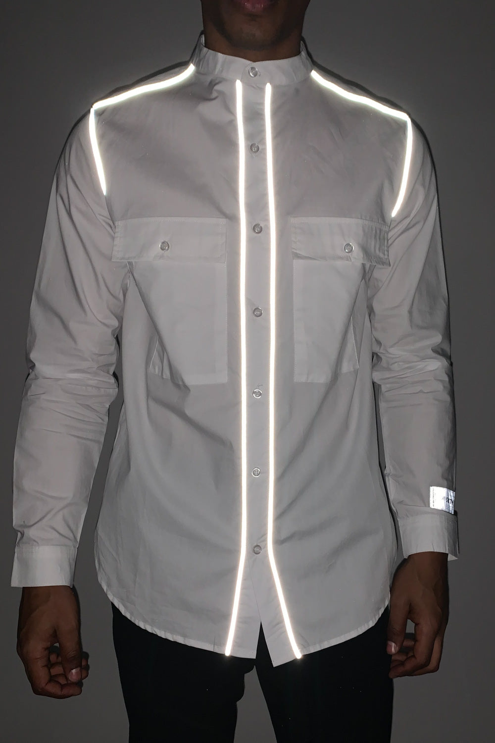 Sixth June - Chemise liseré réfléchissant blanc