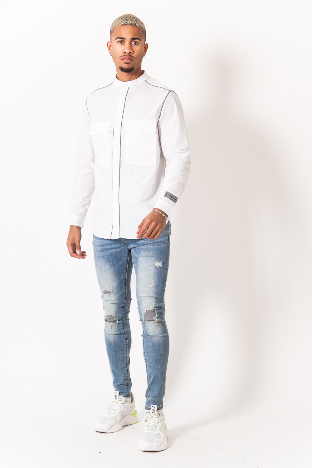 Sixth June - Chemise liseré réfléchissant blanc