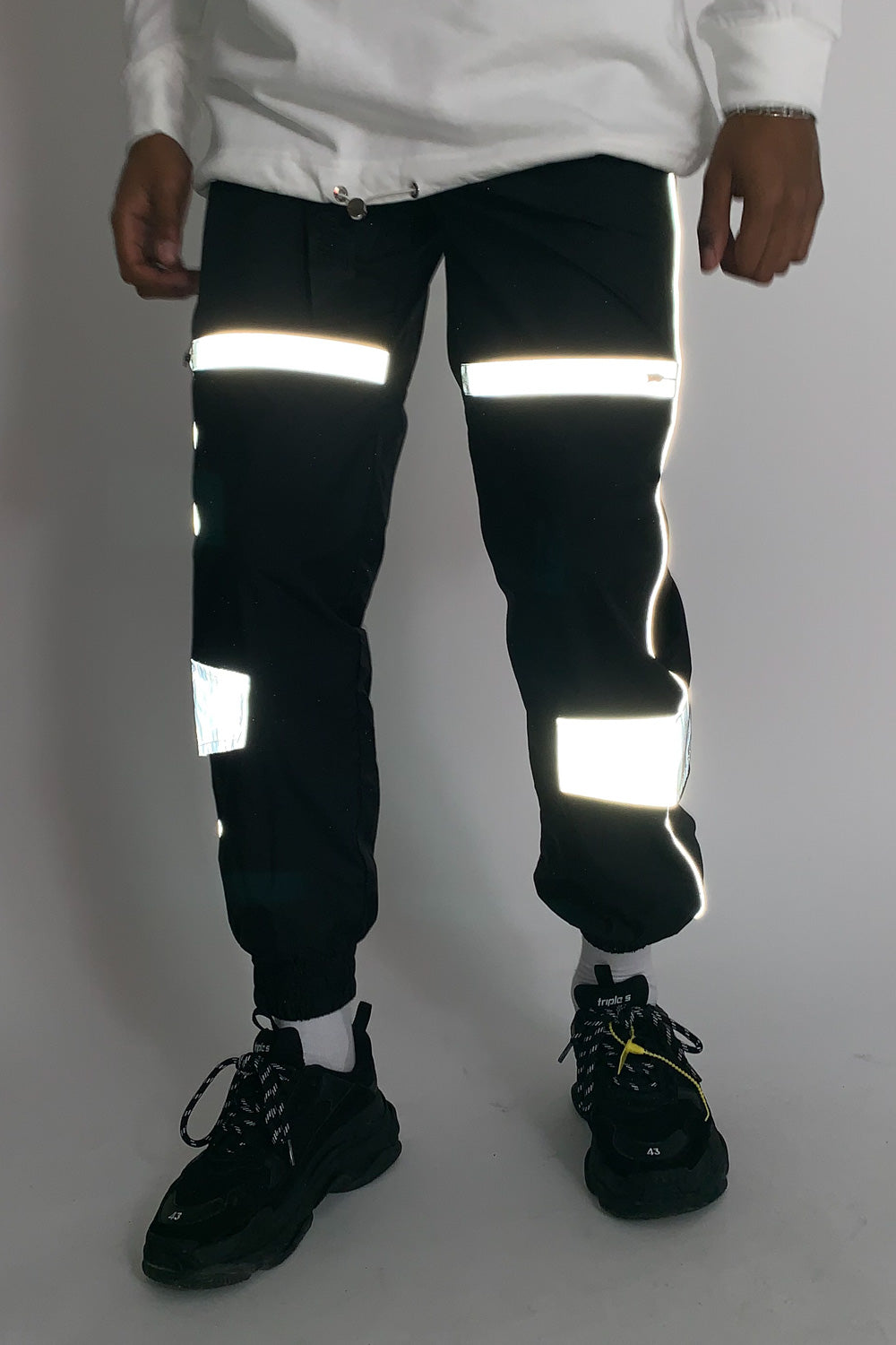 Sixth June - Jogging boucle empiècement réfléchissant noir