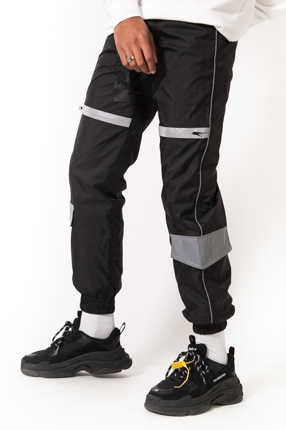 Sixth June - Jogging boucle empiècement réfléchissant noir