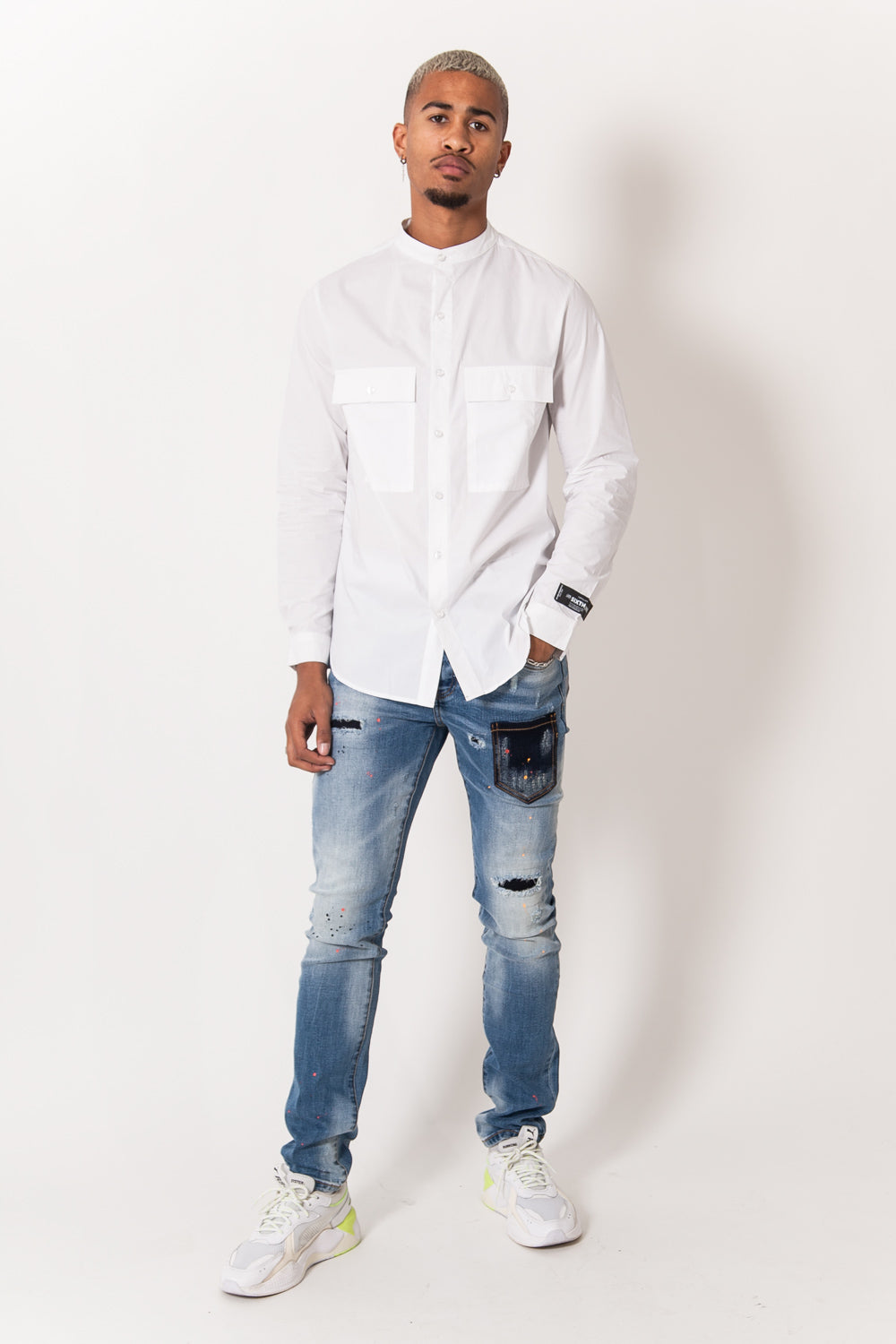 Sixth June - Chemise mao blanc