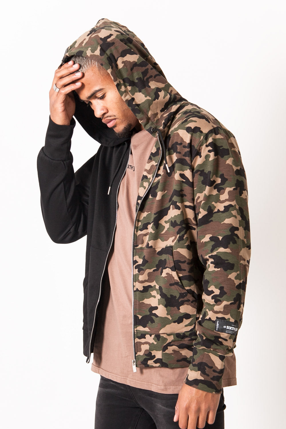 Sixth June - Veste camouflage zip noir
