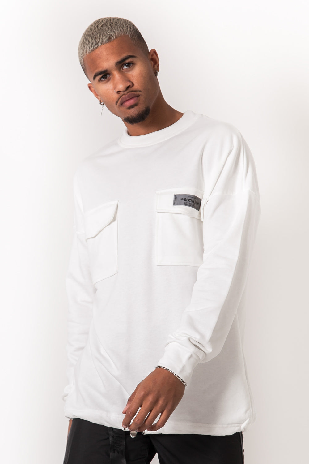 Sixth June - Sweat large élastique blanc cassé