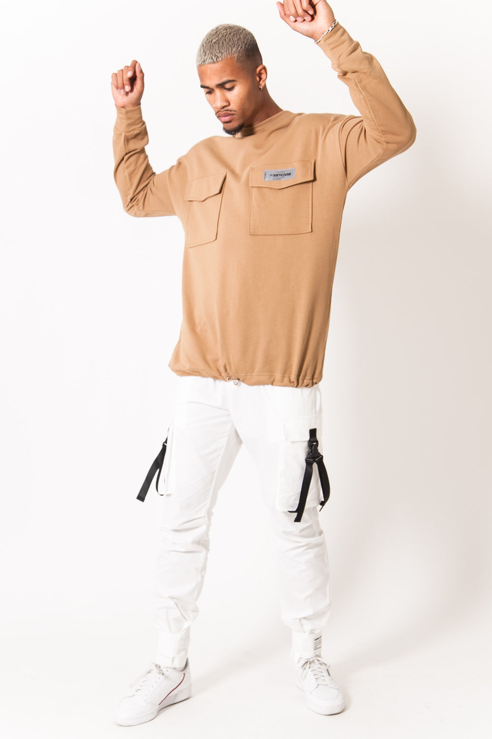 Sixth June - Sweat large élastique marron