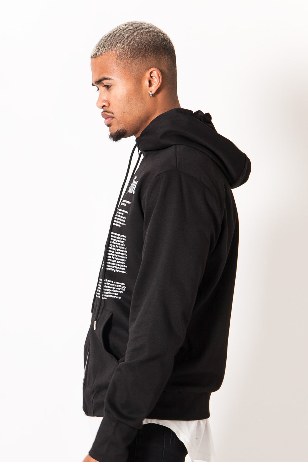 Sixth June - Sweat zippé texté imprimé noir