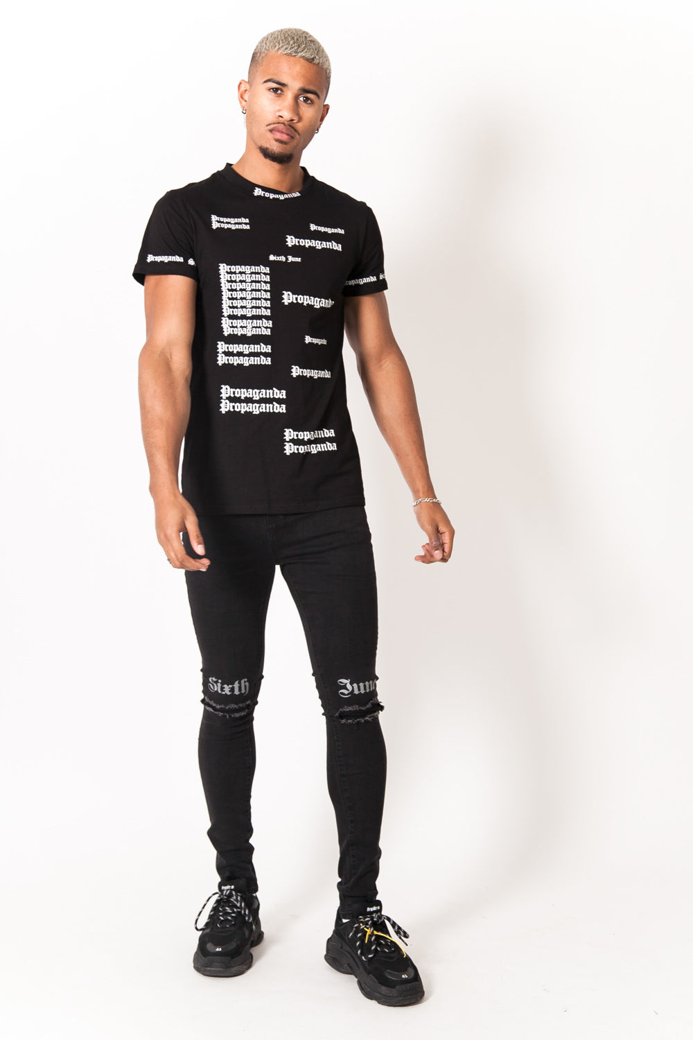 Sixth June - T-shirt imprimé Propaganda gothic noir