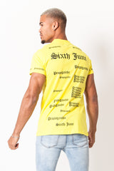 Sixth June - T-shirt imprimé Propaganda gothic jaune