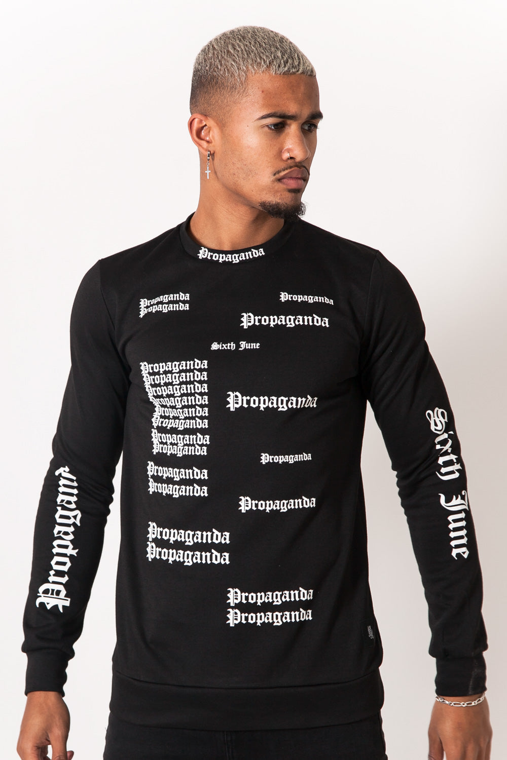 Sixth June - Sweat imprimé propaganda gothic noir