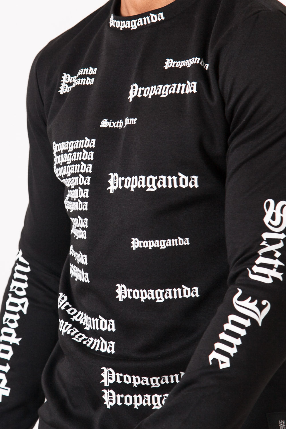 Sixth June - Sweat imprimé propaganda gothic noir