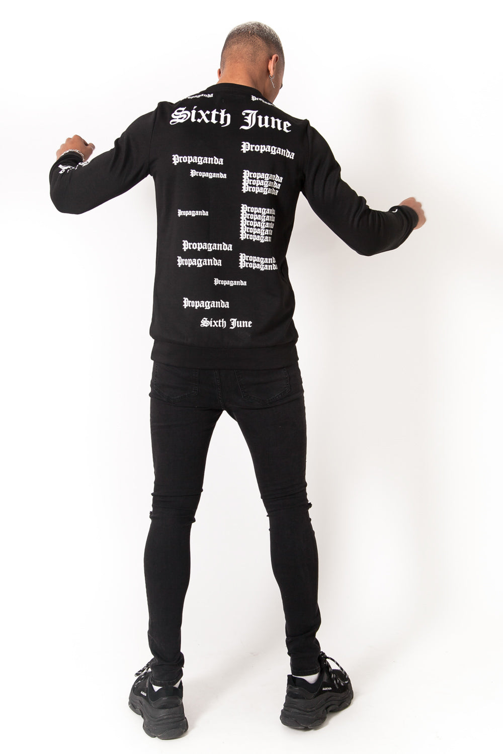 Sixth June - Sweat imprimé propaganda gothic noir