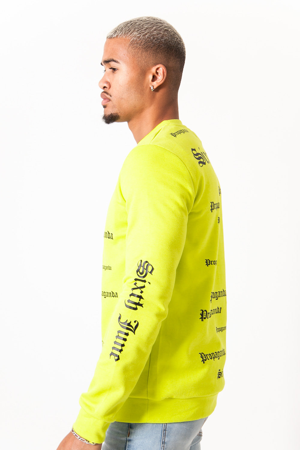 Sixth June - Sweat imprimé propaganda gothic jaune