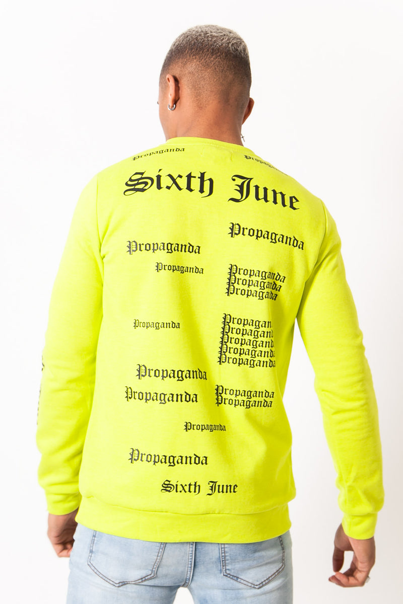 Sixth June - Sweat imprimé propaganda gothic jaune