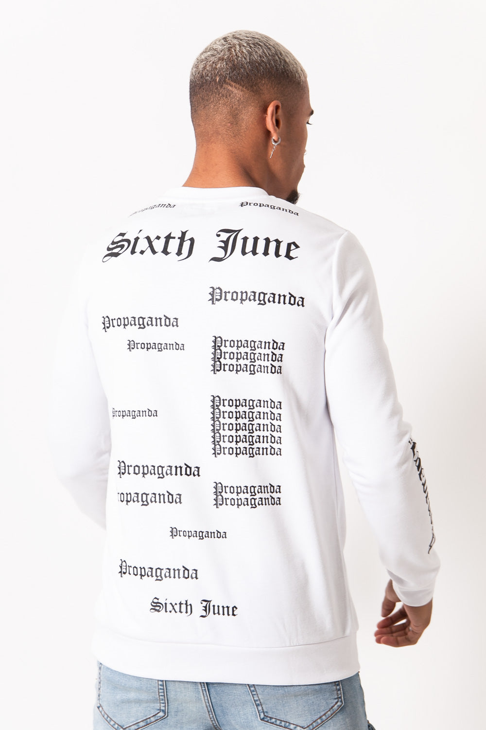 Sixth June - Sweat imprimé propaganda gothic blanc
