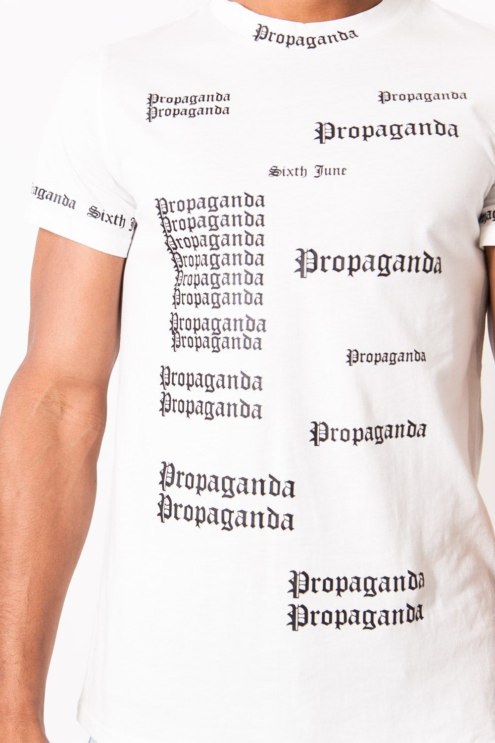 Sixth June - T-shirt imprimé Propaganda gothic blanc