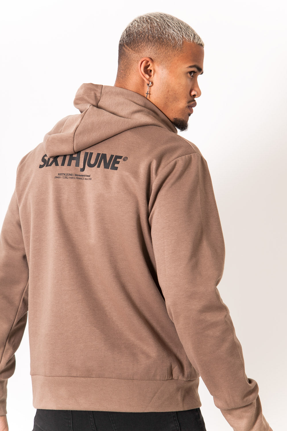 Sixth June - Sweat capuche imprimé marron