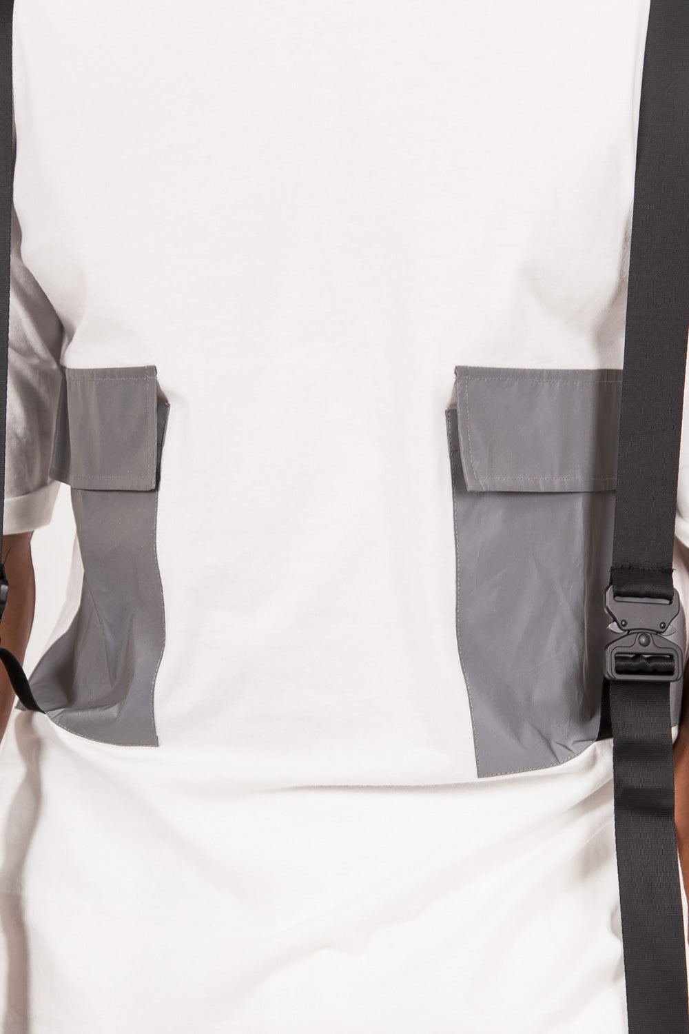 Sixth June - T-shirt double poches sangle blanc