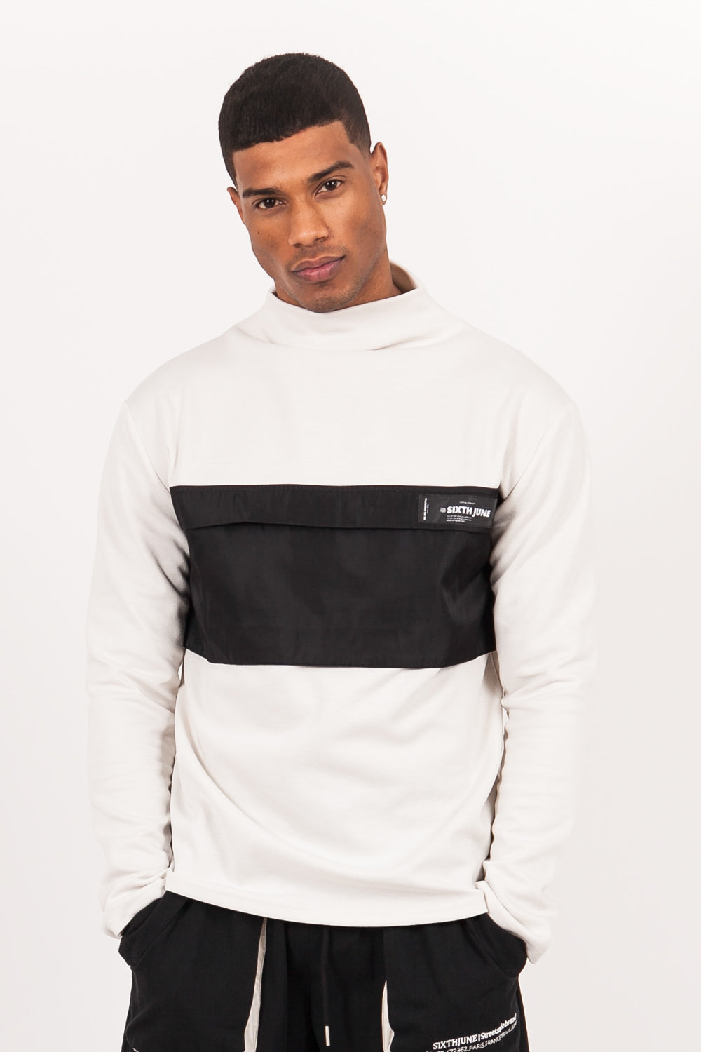 Sixth June - Sweat bicolore col montant écru