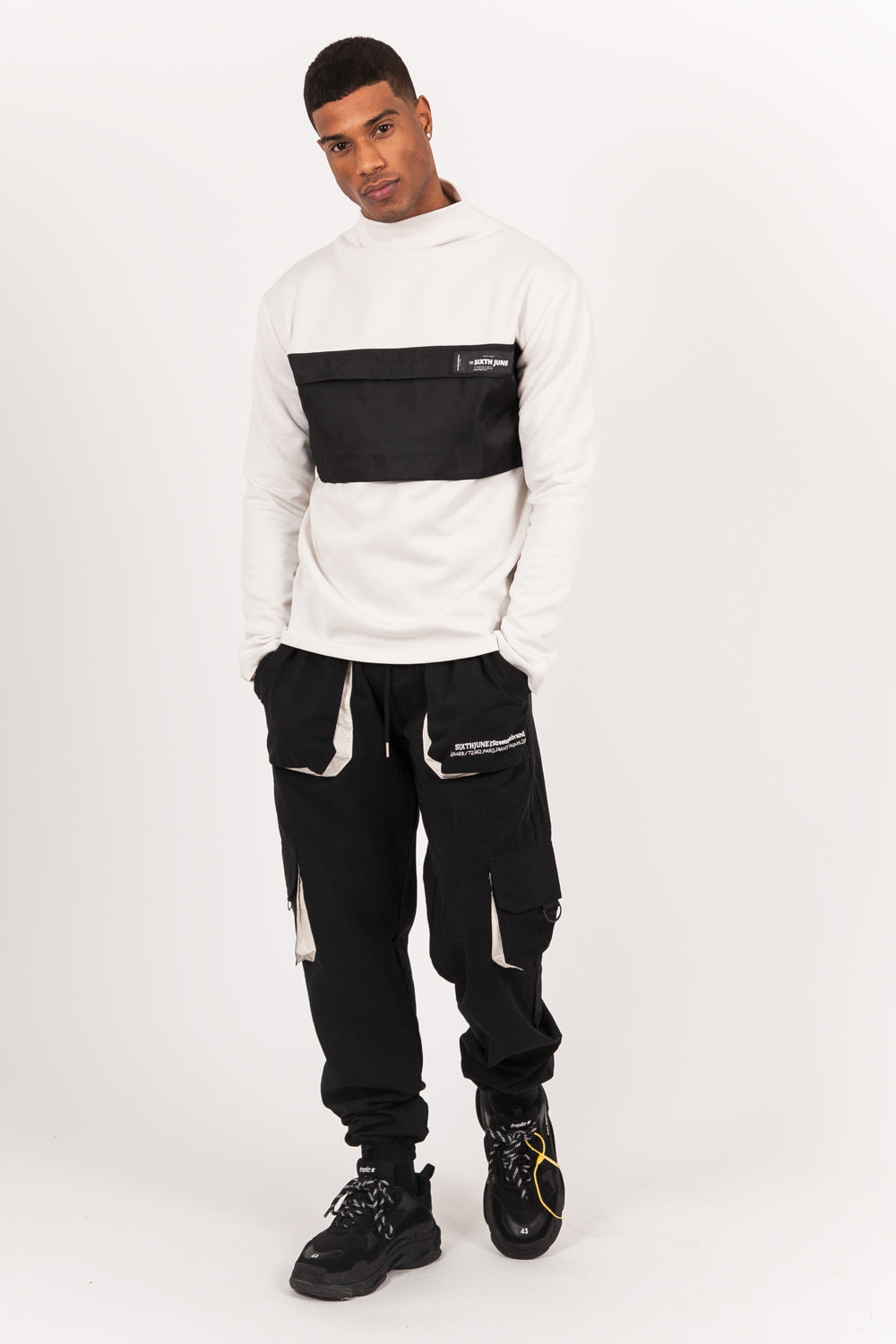 Sixth June - Sweat bicolore col montant écru