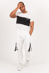 Sixth June - T-shirt bicolore poche centrale blanc