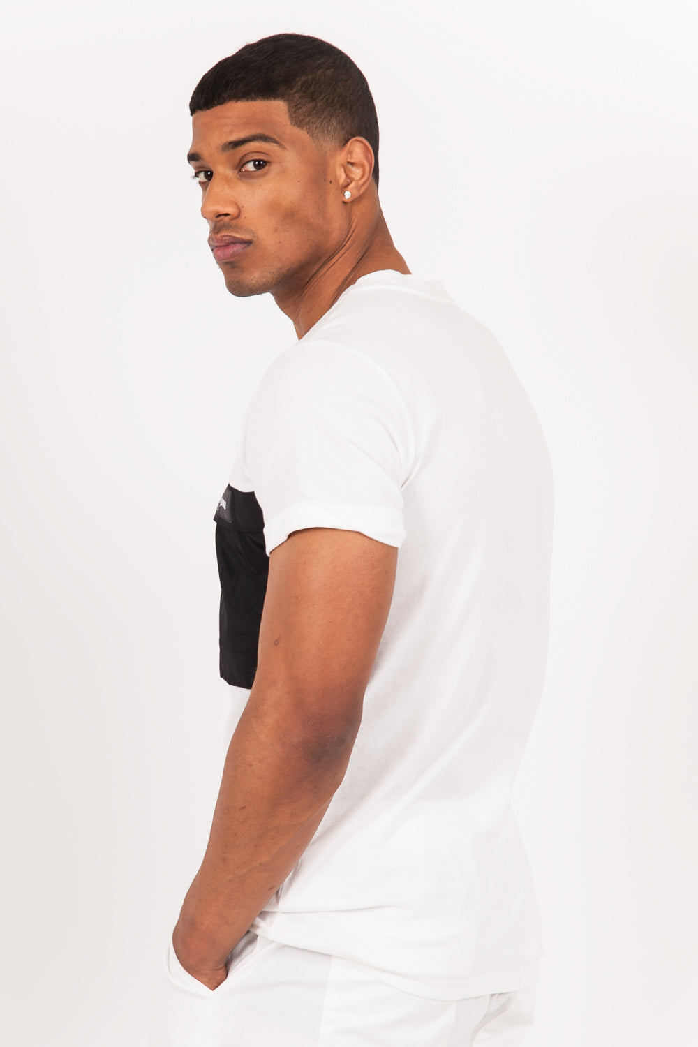 Sixth June - T-shirt bicolore poche centrale blanc