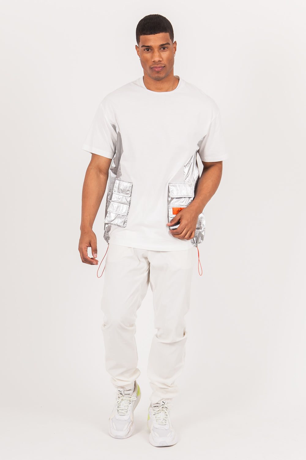 Sixth June - T-shirt multi-poches brillantes blanc