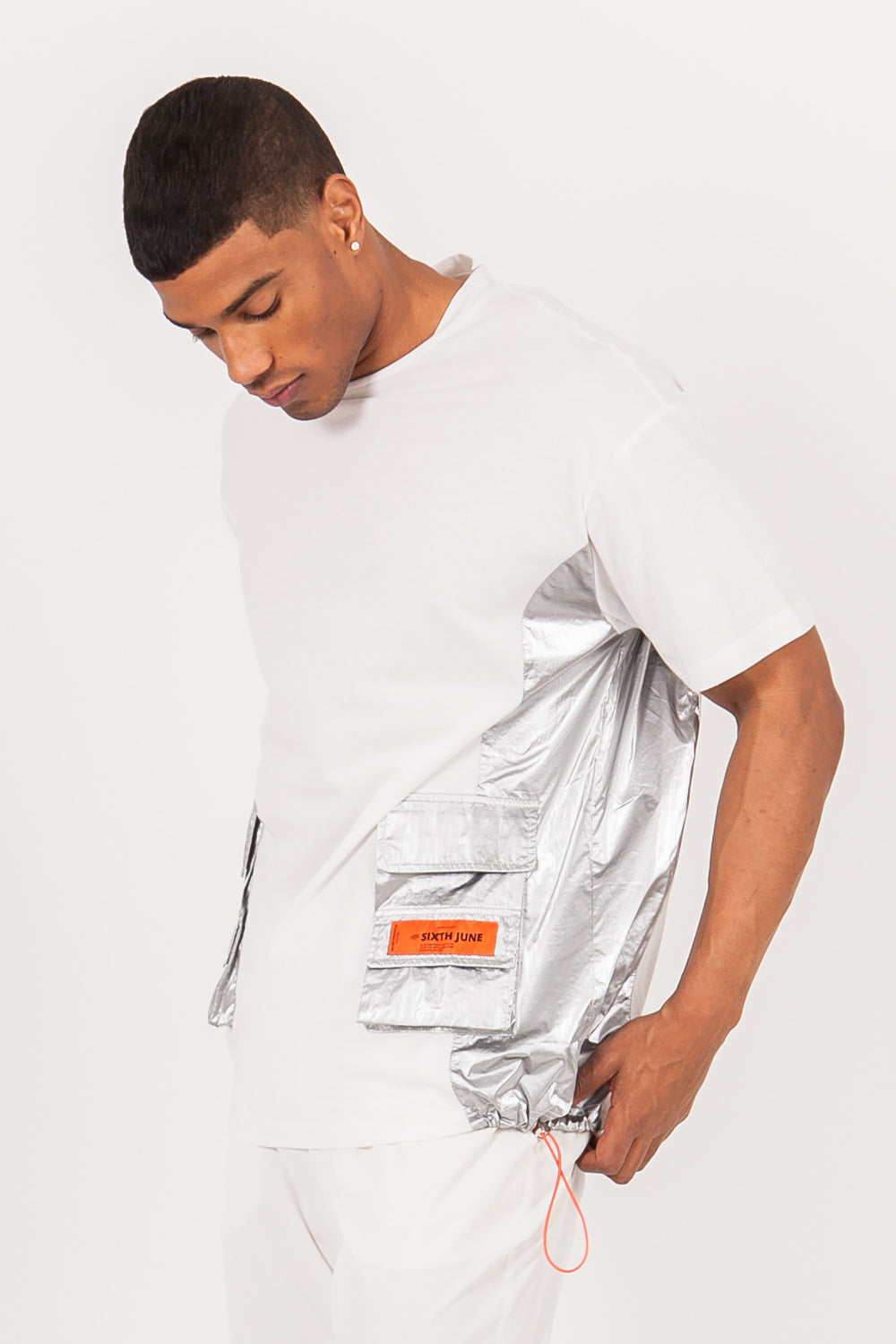 Sixth June - T-shirt multi-poches brillantes blanc