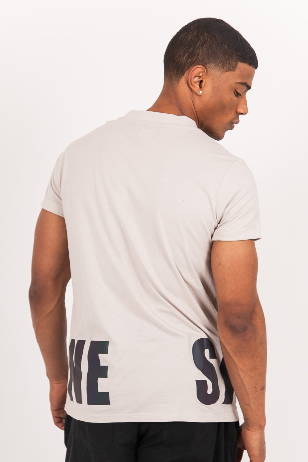 Iridescent petrol t-shirt beige