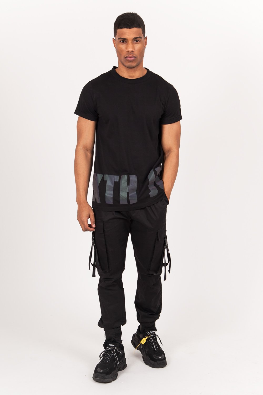 Iridescent print t-shirt black