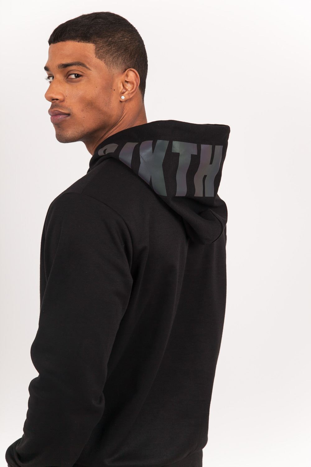 Sixth June - Sweat imprimé pétrole réfléchissant noir