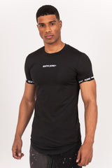 Sixth June - T-shirt moulant logo élastique noir