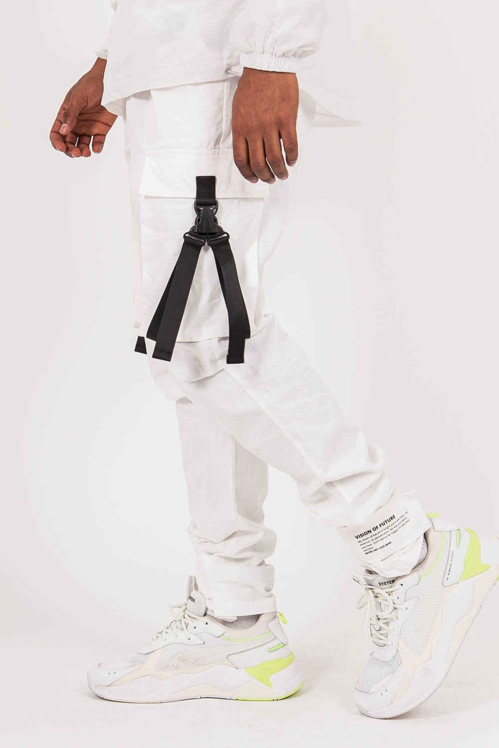 Sixth June - Pantalon cargo sangles Blanc cassé