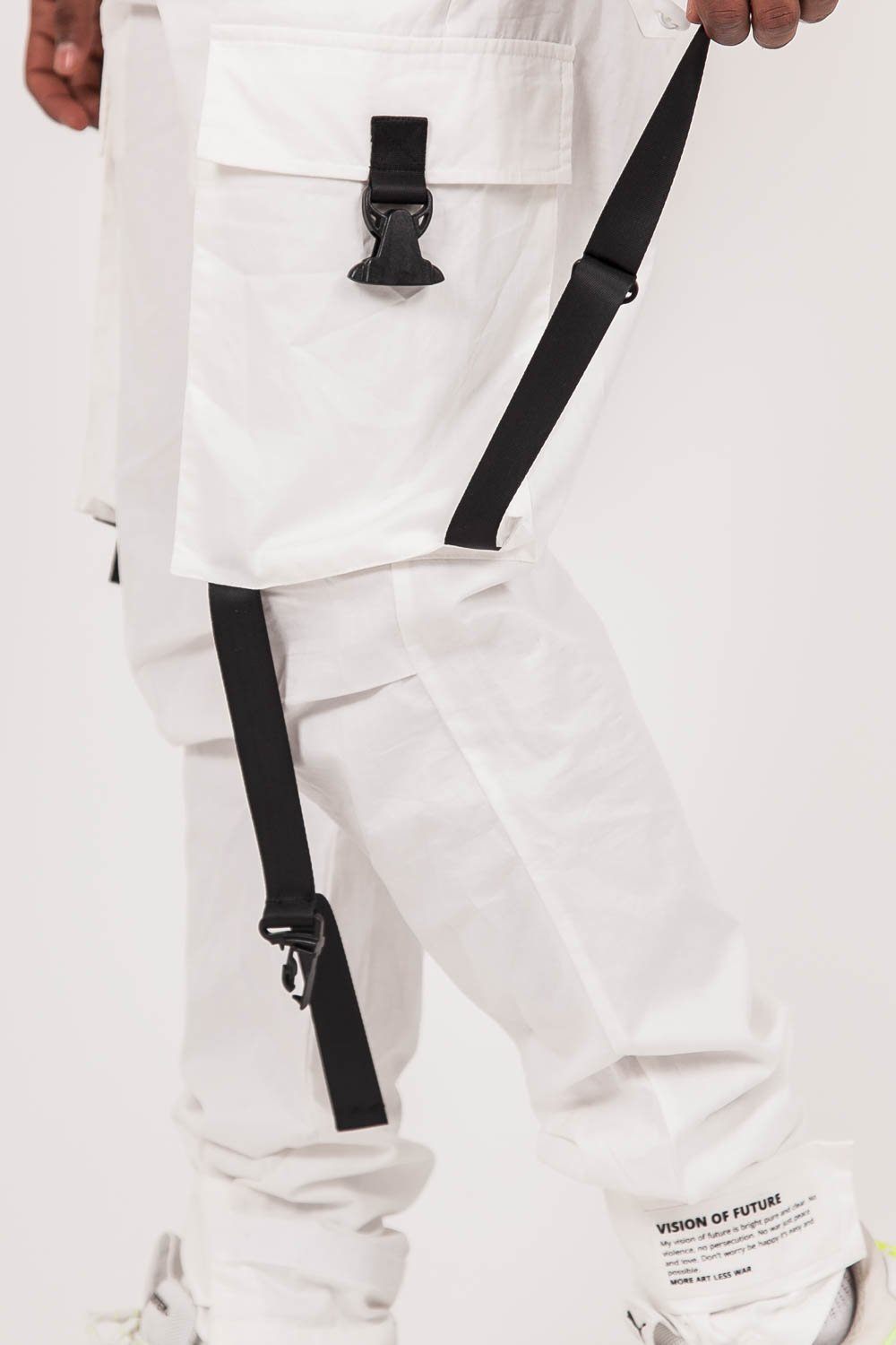 Sixth June - Pantalon cargo sangles Blanc cassé