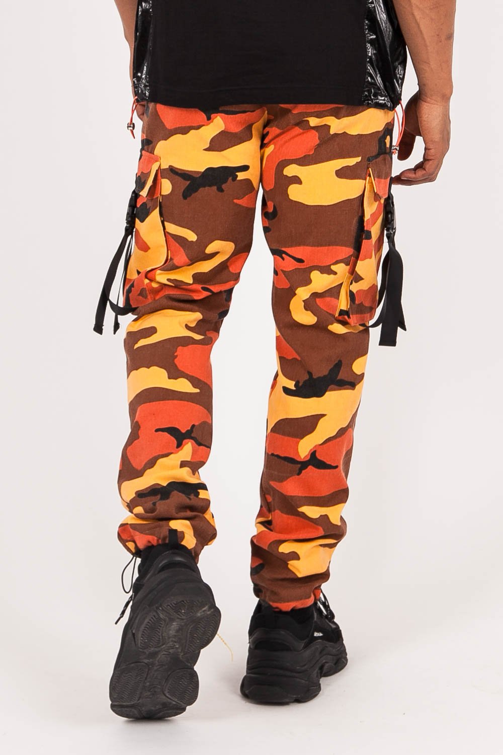 Sixth June - Pantalon camouflage sangles Orange