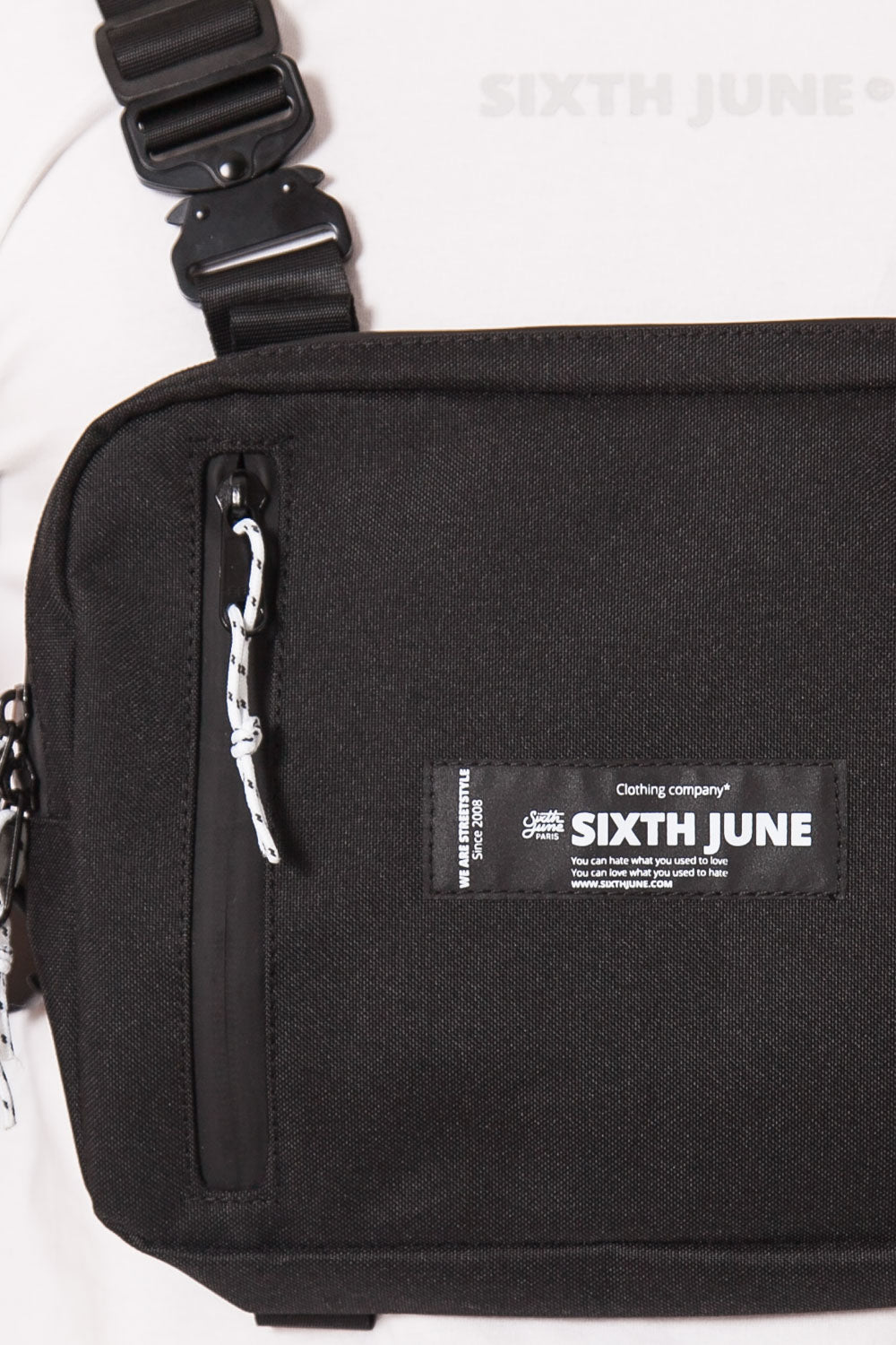 Sixth June - Petit sac poitrine boucle zip logo noir