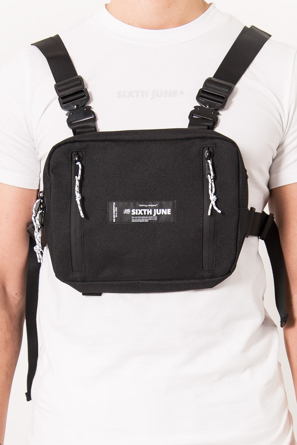 Sixth June - Petit sac poitrine boucle zip logo noir