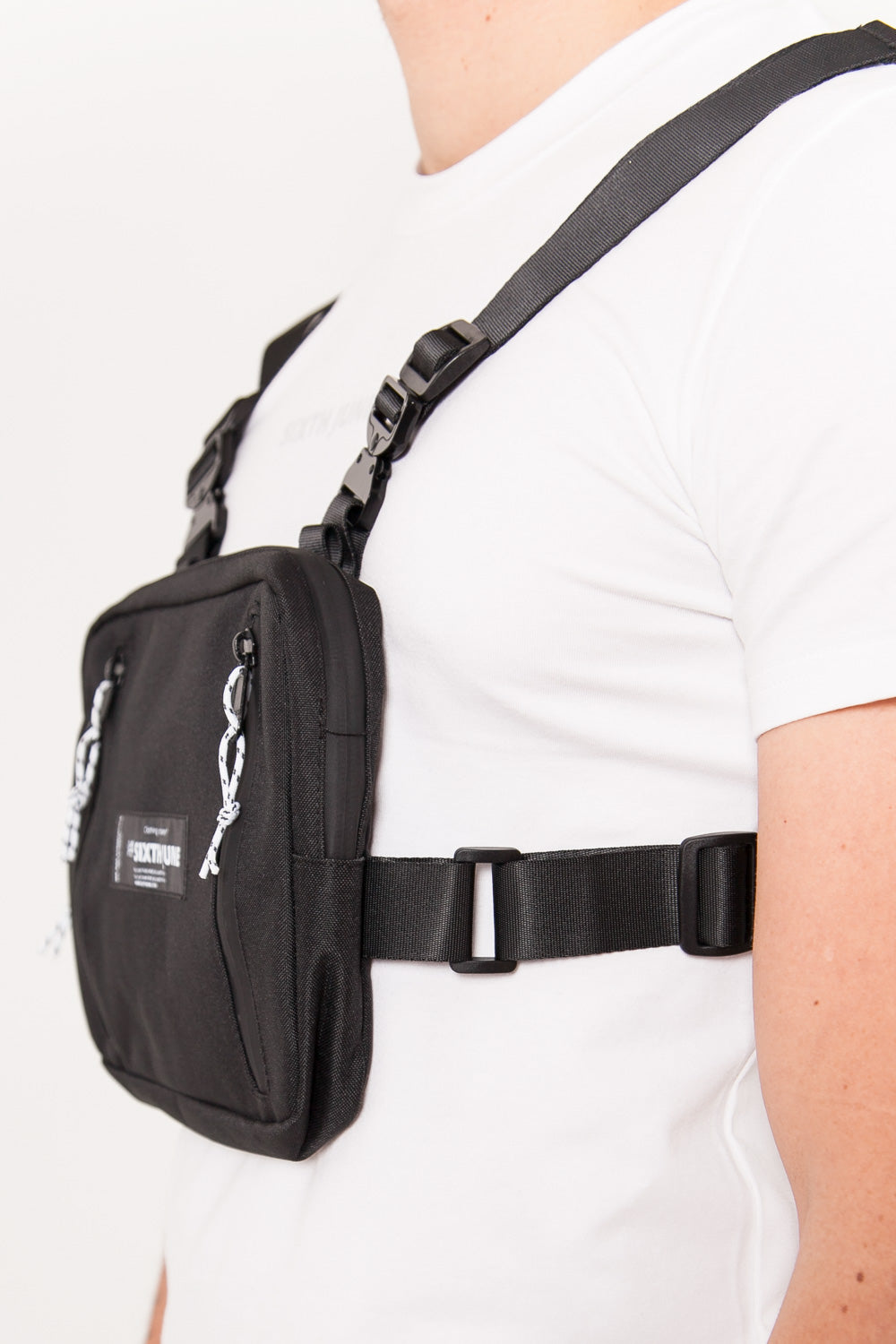 Sixth June - Petit sac poitrine boucle zip logo noir