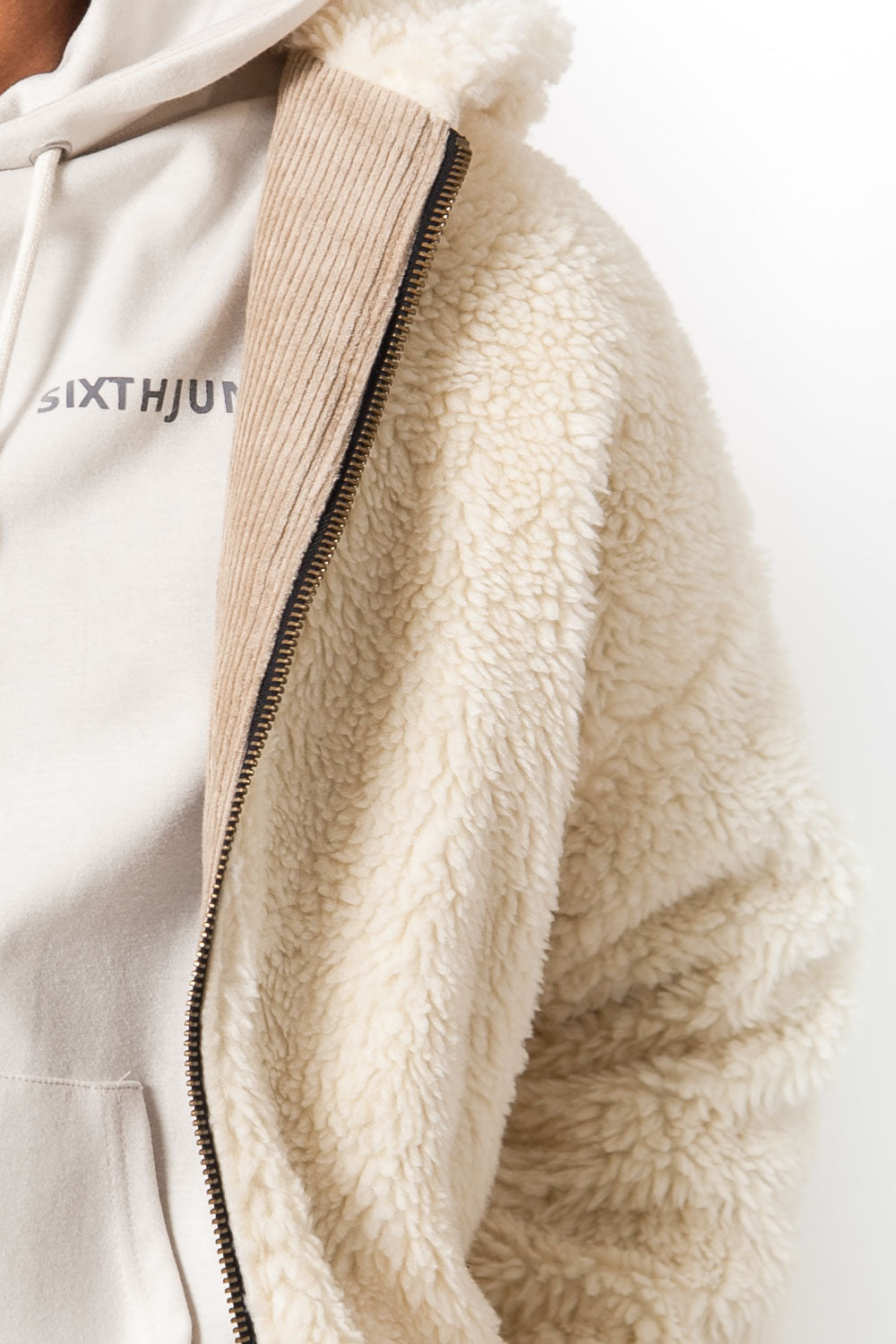 Sixth June - Veste velours sherpa reversible Beige