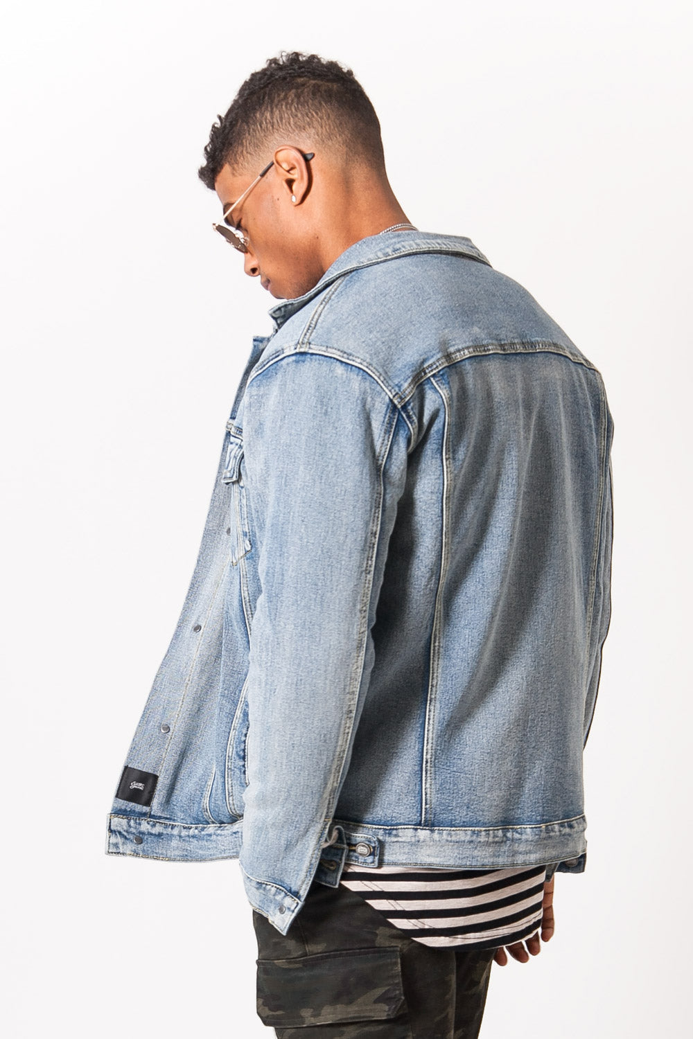 Sixth June - Veste reversible jean sherpa bleu beige