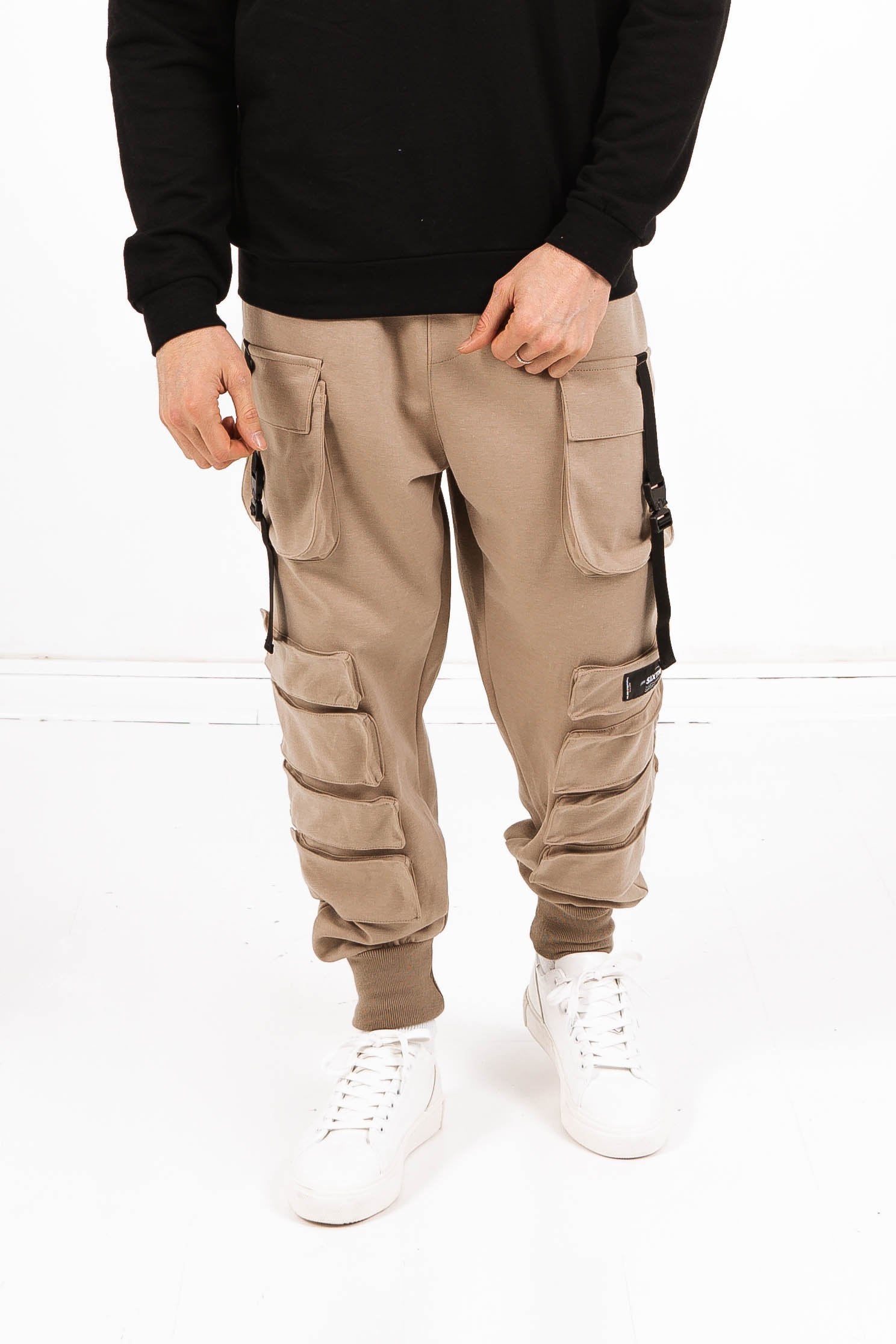 Straps cargo joggers beige