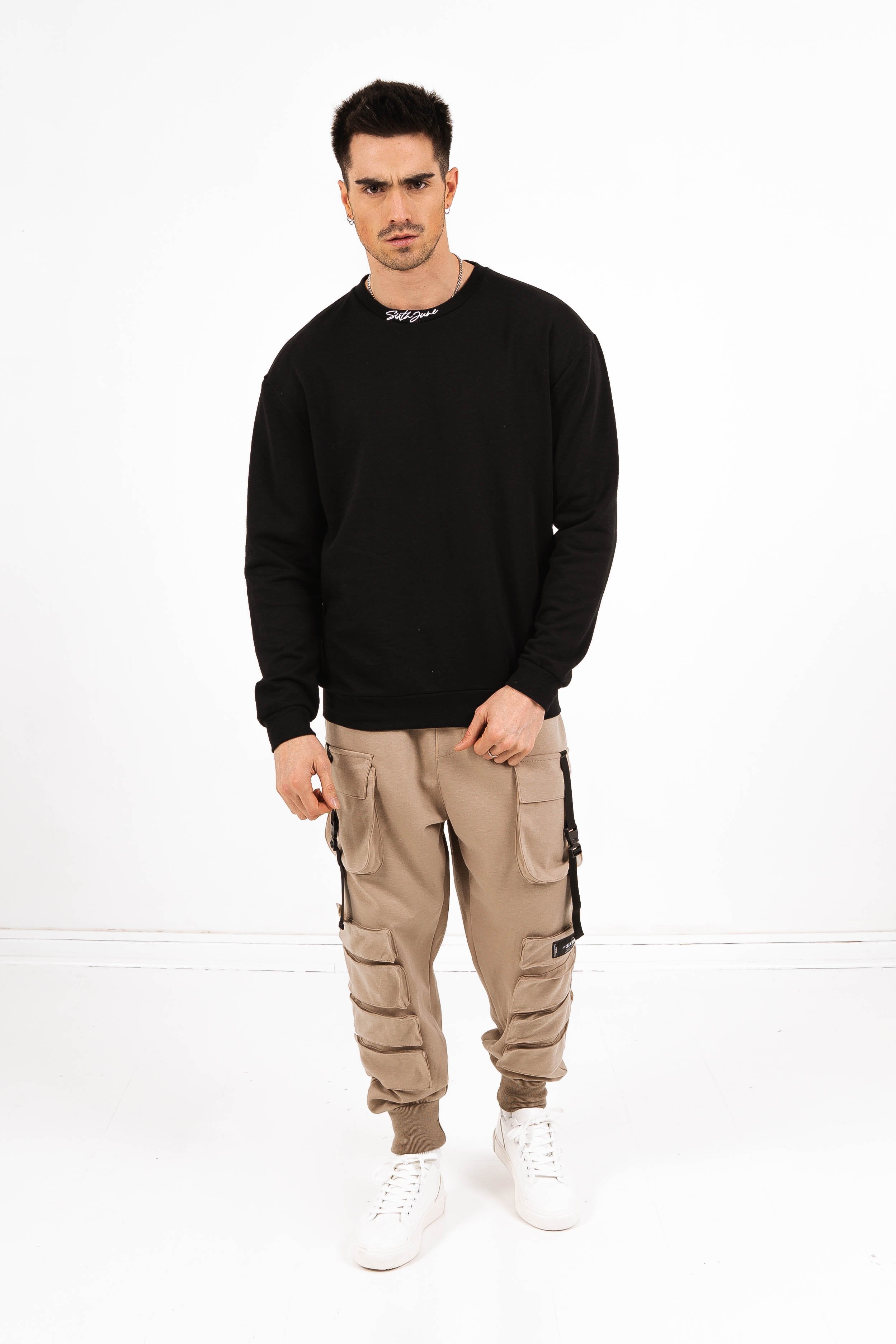 Straps cargo joggers beige