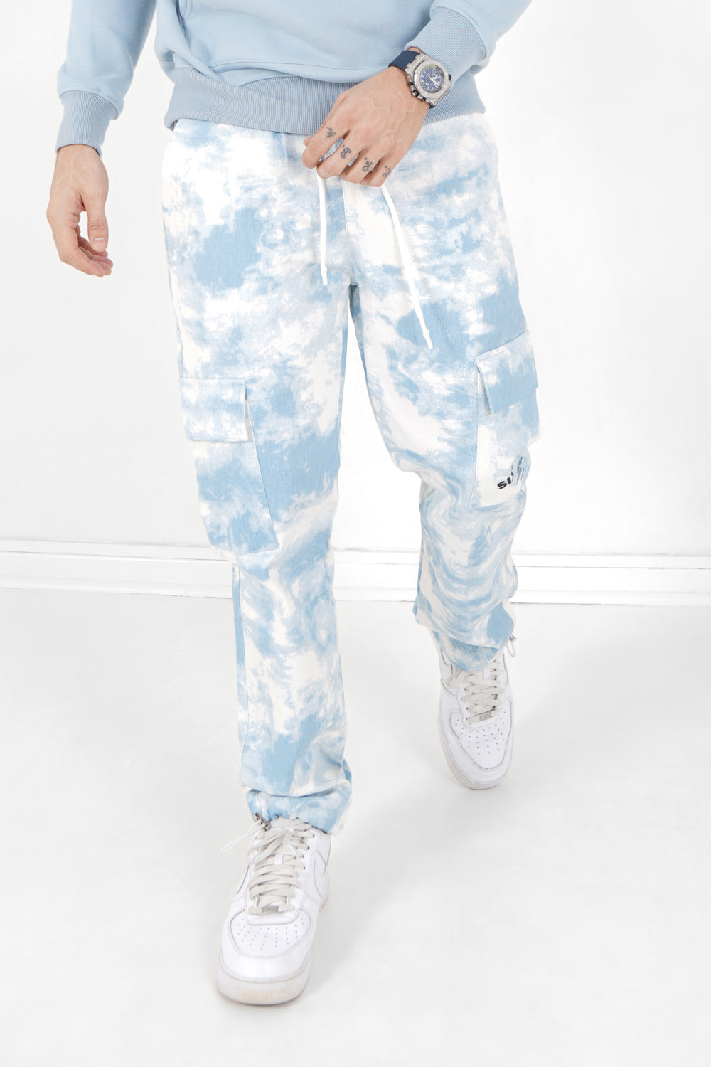 Sixth June - Pantalon cargo ciel Bleu clair